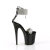 Pleaser FLAMINGO-827RS Sandali Con Plateau Trasparente Strass Nero EU-42 / US-12