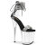 Pleaser FLAMINGO-827RS Sandali Con Plateau Trasparente Strass Argento Nero EU-35 / US-5