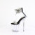 Pleaser FLAMINGO-827RS Sandali Con Plateau Trasparente Strass Argento Nero EU-35 / US-5