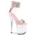 Pleaser FLAMINGO-827RS Sandali Con Plateau Trasparente Strass Argento Rosa Pastello EU-36 / US-6
