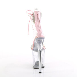 Pleaser FLAMINGO-827RS Sandali Con Plateau Trasparente Strass Argento Rosa Pastello EU-35 / US-5