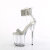 Pleaser FLAMINGO-827RS Sandali Con Plateau Trasparente Strass Argento EU-35 / US-5