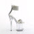 Pleaser FLAMINGO-827RS Sandali Con Plateau Trasparente Strass Argento EU-35 / US-5