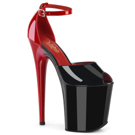 Pleaser FLAMINGO-868 Sandali Con Plateau Rosso Nero EU-35 / US-5