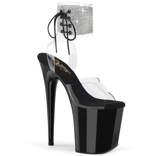 Pleaser FLAMINGO-891-2RS Sandali Con Plateau Trasparente Nero EU-35 / US-5