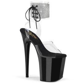 Pleaser FLAMINGO-891-2RS Sandali Con Plateau Trasparente Nero EU-35 / US-5