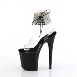 Pleaser FLAMINGO-891-2RS Sandali Con Plateau Trasparente Nero EU-35 / US-5