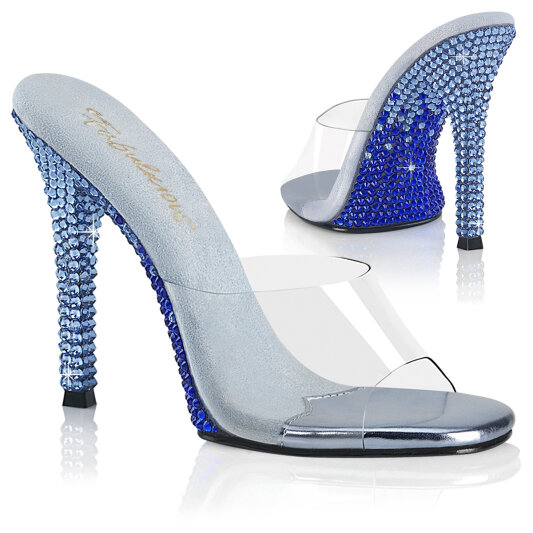Fabulicious GALA-01DMM Mules Trasparente Strass Blu EU-35 / US-5