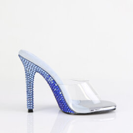 Fabulicious GALA-01DMM Mules Trasparente Strass Blu EU-35 / US-5