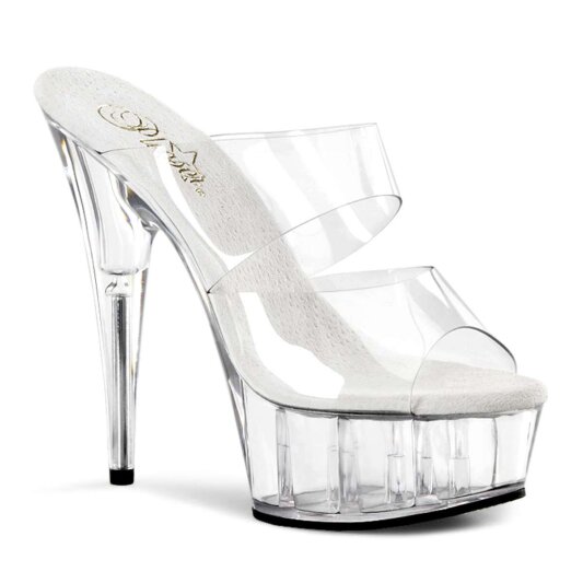 Pleaser Mules DELIGHT-602 Trasparente/Trasparente EU-35 / US-5