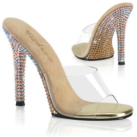 Fabulicious GALA-01DMM Mules Trasparente Strass Oro EU-39...