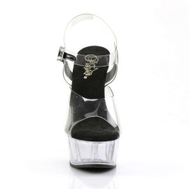 Pleaser Sandali DELIGHT-608 Trasparente-Nero/Trasparente EU-35 / US-5