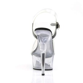 Pleaser Sandali DELIGHT-608 Trasparente-Nero/Trasparente EU-35 / US-5
