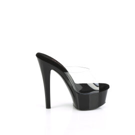 Pleaser GLEAM-601 Mules Con Plateau Trasparente Nero Trasparente EU-36 / US-6