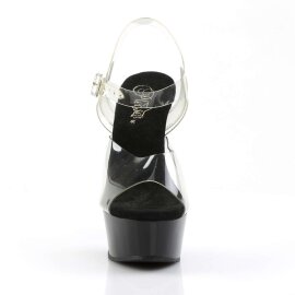 Pleaser Sandali DELIGHT-608 Trasparente/ Nero EU-39 / US-9