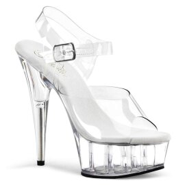 Pleaser Sandali DELIGHT-608 Trasparente/Trasparente EU-35 / US-5