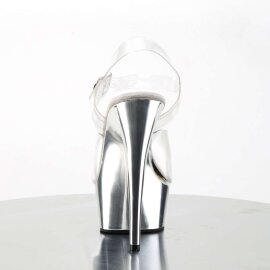 Pleaser Sandali DELIGHT-608 Trasparente/Argento Cromato EU-35 / US-5