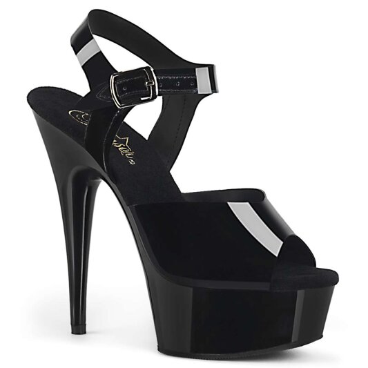 Pleaser Sandali DELIGHT-608N TPU Nero (Effetto Gelatina)/Nero EU-37 / US-7