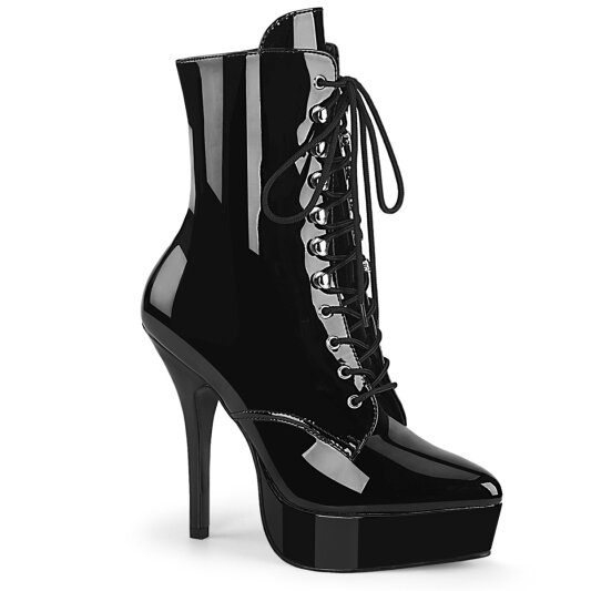 Devious INDULGE-1020 Stivaletti Con Plateau Vernice Nero EU-43 / US-13