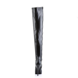 Devious INDULGE-3000 Stivali Sopra Il Ginocchio Con Plateau Similpelle Nero EU-43 / US-13