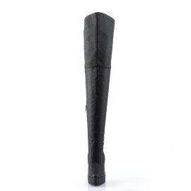 Devious INDULGE-3011 Stivali Sopra Il Ginocchio Con Plateau Similpelle Nero EU-36 / US-6