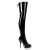 Devious INDULGE-3063 Stivali Sopra Il Ginocchio Con Plateau Vernice Nero EU-37 / US-7