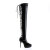 Devious INDULGE-3063 Stivali Sopra Il Ginocchio Con Plateau Vernice Nero EU-38 / US-8