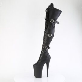 Pleaser INFINITY-3028 Stivali Sopra Il Ginocchio Con Plateau Similpelle Nero EU-39 / US-9