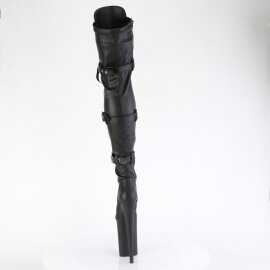 Pleaser INFINITY-3028 Stivali Sopra Il Ginocchio Con Plateau Similpelle Nero EU-39 / US-9