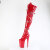Pleaser INFINITY-3028 Stivali Sopra Il Ginocchio Con Plateau Vernice Rosso EU-39 / US-9