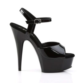Pleaser Sandali DELIGHT-609 Vernice Nero/Nero EU-35 / US-5