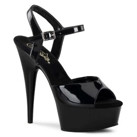 Pleaser Sandali DELIGHT-609 Vernice Nero/Nero EU-37 / US-7