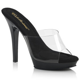Fabulicious LIP-101 Mules Trasparente Nero EU-39 / US-9