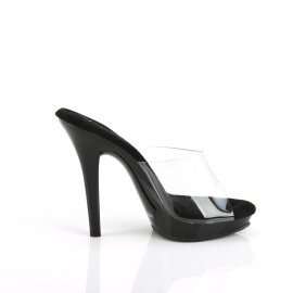 Fabulicious LIP-101 Mules Trasparente Nero EU-42 / US-12