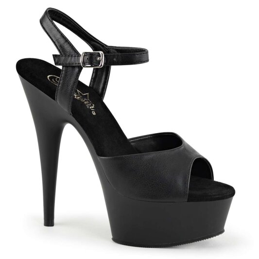 Pleaser Sandali DELIGHT-609 Similpelle Nero/Nero Opaco EU-35 / US-5
