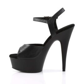 Pleaser Sandali DELIGHT-609 Similpelle Nero/Nero Opaco EU-35 / US-5