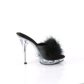 Fabulicious LIP-101-8 Mules Trasparente Nero EU-44 / US-14