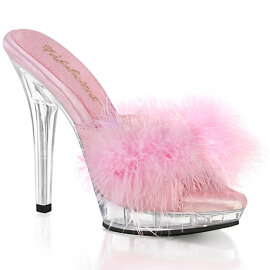 Fabulicious LIP-101-8 Mules Trasparente Rosa EU-41 / US-11
