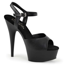 Pleaser Sandali DELIGHT-609 Similpelle Nero/Nero Opaco EU-37 / US-7
