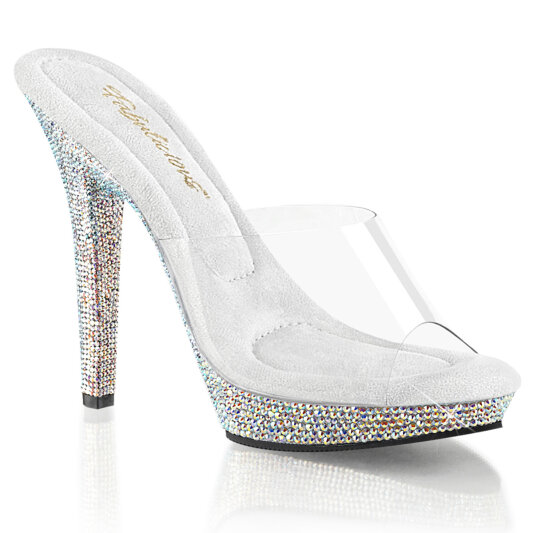 Fabulicious LIP-101DM Mules Trasparente Strass Argento EU-37 / US-7