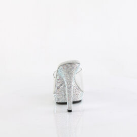 Fabulicious LIP-101DM Mules Trasparente Strass Argento EU-39 / US-9