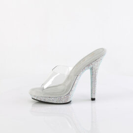 Fabulicious LIP-101DM Mules Trasparente Strass Argento EU-41 / US-11