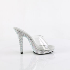 Fabulicious LIP-101DM Mules Trasparente Strass Argento EU-41 / US-11