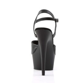 Pleaser Sandali DELIGHT-609 Similpelle Nero/Nero Opaco EU-39 / US-9