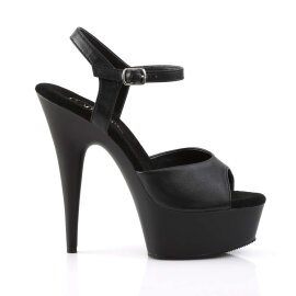 Pleaser Sandali DELIGHT-609 Similpelle Nero/Nero Opaco EU-39 / US-9