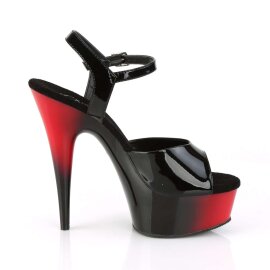 Pleaser Sandali DELIGHT-609BR Vernice Nero/Rosso-Nero EU-35 / US-5