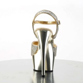 Pleaser Sandali DELIGHT-609G Dorato Multi Glitter/Oro Cromato EU-41 / US-11
