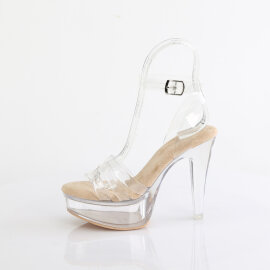 Fabulicious MARTINI-505 Sandali Con Plateau Trasparente Beige EU-39 / US-9