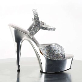 Pleaser Sandali DELIGHT-609G Argento Multi Glitter/Argento Cromato EU-35 / US-5