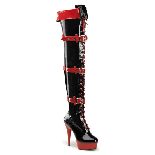 Funtasma MEDIC-3028 Stivali Sopra Il Ginocchio Con Plateau Vernice Nero EU-38 / US-8